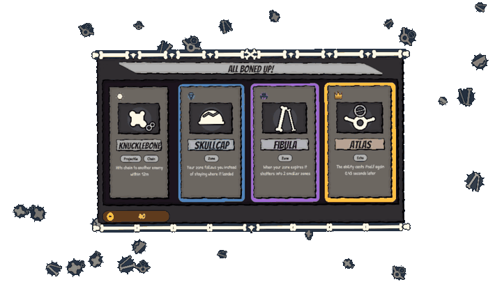 Bone level-up screen